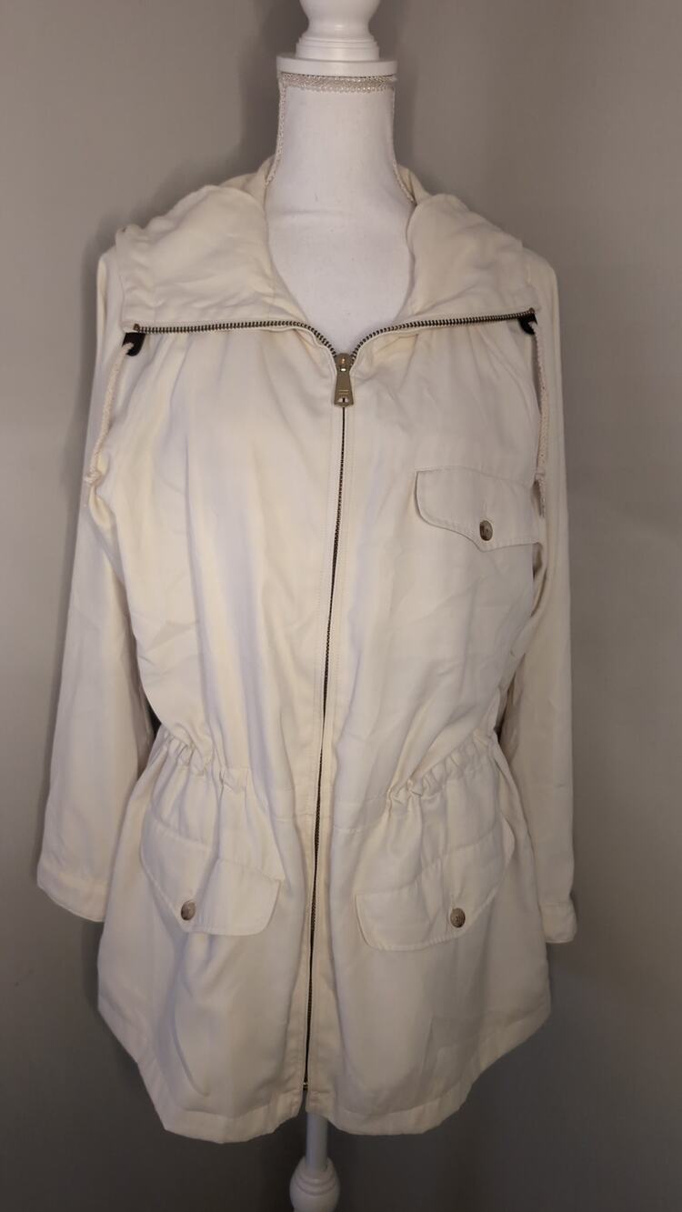 Ralph Lauren White Hooded Utility Jacket Small Anorak